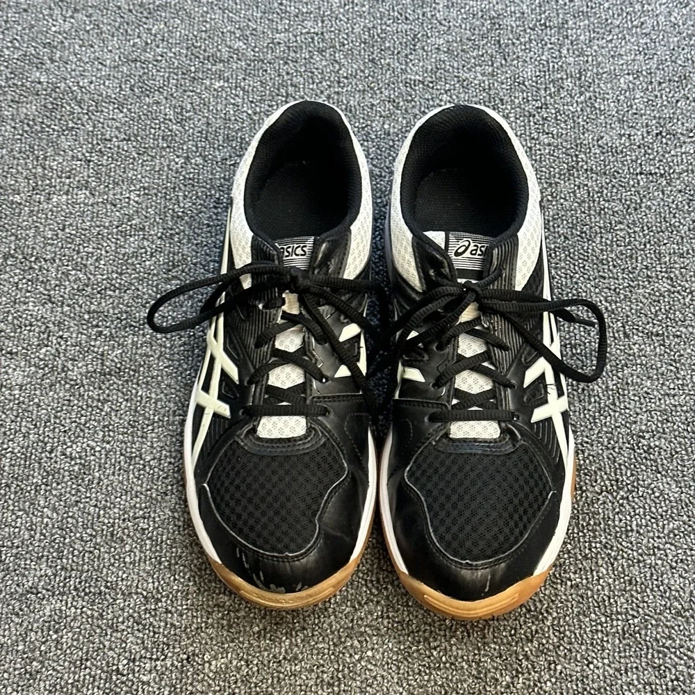 Asics Shoes Womens 9 Gel Upcourt 3 Volleyball Shoe 1072A031 Laced Up Black Slip‎